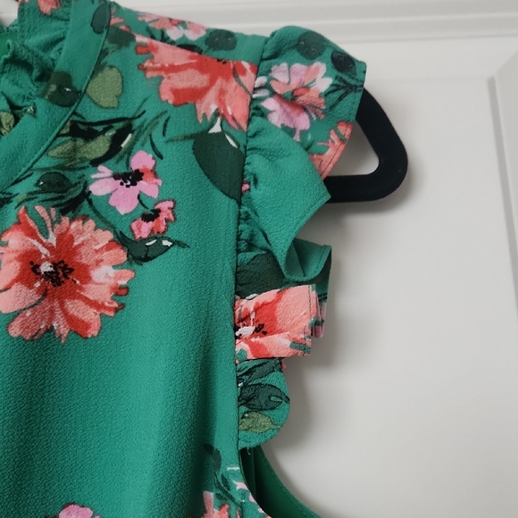 Vince Camuto Green Floral Midi Dress - Picture 5 of 6